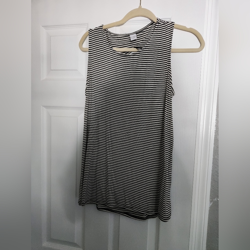 Black and white striped tank top
